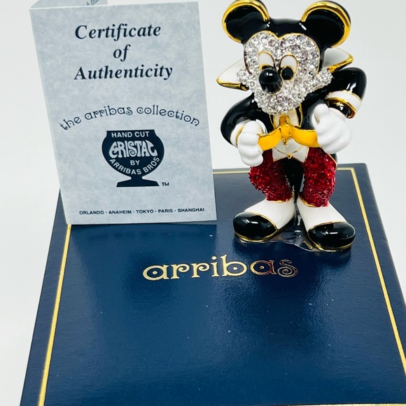 Disney Arribas Brothers Sm. Neat and Pretty Mickey Mouse Swarovski Figurine - Picture 2 of 14